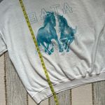 Baja East White Blue Graphic Horses Print Soft Oversized Sweatshirt Women’s XL Photo 6