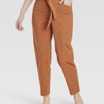 A New Day Womens Tapered Casual High Rise Ankle Length Tie-Front Pants Brown 0 Photo 0