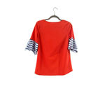 Women's Betsey's Boutique Shop Short Sleeve Tee S Orange Blue Striped Photo 2