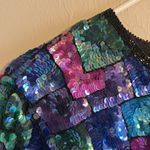 Laurence Kazar Vtg Silk Beaded Sequined Checkered Jacket cute Multicolor Size L Photo 7