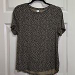 Old Navy short sleeve crew neck luxe animal print shirt size medium Photo 0