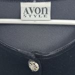 Avon Style Black velvet velour long sleeve gold button Maxi Dress vintage L Size L Photo 6