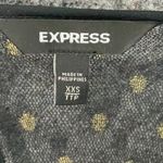 EXPRESS  Black & Gold Polka Dot Cut-Out Party Dress Mesh Chiffon Size XXS Photo 6
