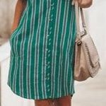 VICI RANCHO BUTTON DOWN POCKETED SHIRT DRESS - GREEN  Photo 0