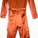 Banana Republic Aviator Silk Jumpsuit Size XS Warm Copper Photo 8