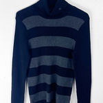 Ralph Lauren LAUREN  Black Gray Striped Long Sleeves Turtleneck Sweater Large Photo 0