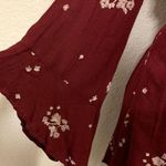 Free People Jasmine Embroidered Mini Burgundy Boho Dress Photo 3