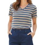 Guess  Y2k Blue Orange Striped Cropped Tee Shirt Youth XLarge Womens Small/Medium Photo 1