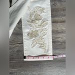 Chico's White Ankle Jeans with Gold Embroidery Photo 6