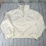 Banana Republic BR Standard Women’s size MP Medium Petite Popover Rain Jacket off white ivory Photo 4