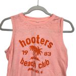 Hooters Women’s Sz M Palm Tree Orange Pink Crop Top Sleeveless Beach Club 1983 Photo 1