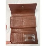 Fossil  Brown Leather Tri Fold 100% Genuine Cowhide Logo Embossed Wallet Photo 2