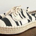 DV by Dolce Vit DV Dolce Vita Striped Canvas Espadrille Platform Lace Up Shoes Women's S… Photo 0