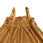 Kirious Copper Pleated Mini Dress Sleeveless Empire Waist Stretch Party Sz Small Gold Photo 6