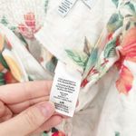 Sofia Jeans by Sofia Vergara Linen Blend Knot Front Floral Peplum Tank Cami Top White Size L Photo 4