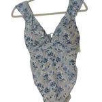 A pea in the pod NWT Ruffled Maternity Floral Swimsuit Light Blue Size XS Photo 0