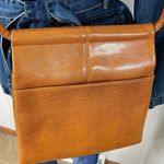 Tuci Italia Reptile Embossed Tan Leather Crossbody Shoulder Bag 12.5"x 11.25" Yellow Photo 3