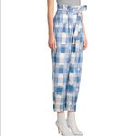 Robert Rodriguez Robert Rodriquez Hollie Plaid Ruffle Paperbag Tie-Waist Trouser Pant Blue 6‎ Photo 2