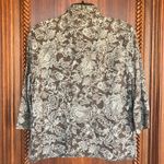 Croft & Barrow Linen Cotton Brown Print Jacket Photo 7