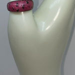 Handmade Antiqued Silver-Tone Pink Glitter Sparkle Ring Women's Size 8.5 Photo 0