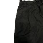 H&M  Black Linen Blend Pull On Shorts Small Drawstring Photo 4