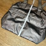 Kipling  Doris Croc Embossed Handbag Purse Tote Metallic Silver Gray Photo 8