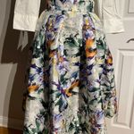 H&M Floral Pleated Puff Vintage Retro Rockabilly Pinup Multicolor Knee Length Casual work Women's Skirt Size 6 colorful coquette High Waisted Preppy Coquette Photo 6