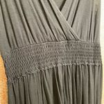 Liz Lange  Black Surplice Smocked Waist Midi Maternity Dress, Small/Medium Photo 3