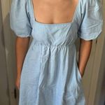 Show Me Your Mumu  Light Blue Denim Puff Sleeve Dress - Size Medium Photo 4