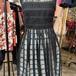 Cynthia Steffe  Black Sheer Striped Midi Dress Photo 0