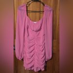 189. More to come revolve Pink Ruched Long Sleeve dress size medium Photo 2