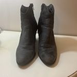 New York Transit  gray ankle boots bejeweled side zipper size 7.5 block heel Photo 3