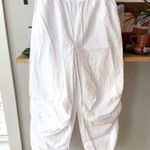H&M  Divided White Cotton Drawstring Parachute Wide Leg Pants Size XS Photo 1