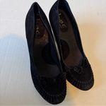 B.O.C. Black Suede Leather Pumps Heels Womens 7 Classic Preppy Career Office Photo 1