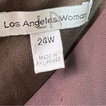 Los Angeles Apparel Los Angeles Woman Size 24W Surplice Peplum Sheath V-Neck Brown Dress w/Back Zip Photo 7