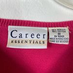 Vintage Career Essentials Hot Pink Cable Knit Short Sleeve Sweater Size M Photo 3