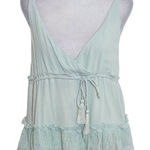 Honey Punch  Mint Green Sleeveless Lace Trim Crop Top NWT Sz Small Green Boho Top Photo 0