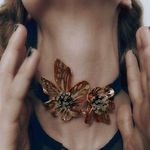 ZARA 😍 🌺😍  Gold Flower Velvet Choker - NWT Photo 0
