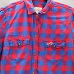 Hollister  Red Flannel Plaid Vintage Y2K Gingham Buffalo 90s Urban Shirt Large Photo 4