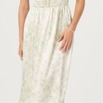 ASTR  The Label Women's White Smocked Maxi Dress Satin Floral Womens Size M Photo 0