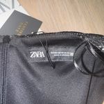 ZARA Black & Silver Glittery Velvet Long Sleeve Dress - Size XS Photo 4