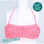 STYLISH Coral Petals BANDEAU BIKINI TOP Large Pink Photo 3