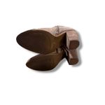 Jessica Simpson  Callaghan Suede Booties Women's 8.5 Taupe Fringe Block Heel Fall Photo 5