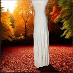 SKY Brand Y2K Soft White Ruched Crochet Maxi Strapless Dress Small Photo 4