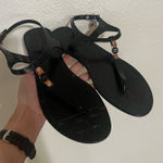 Coach  Piccadilly Black Ankle Strap Jelly Thong Sandals Women's US 10 / 40 Photo 0