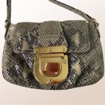 Michael Kors MICHAEL taupe & brown snake embossed leather crossbody purse VGUC Photo 1