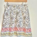 Ann Taylor Loft XS A-Line Pleated Midi Skirt pastel Floral Print Linen P… Photo 1