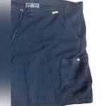 St. John Shorts Navy Blue Santana Knit Gold Hardware Elastic High Waisted L Photo 2