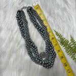 Faux pearl gray cluster layered chunky statement necklace Photo 5