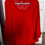 New Direction Weekend 3/4 Sleeve Red Blouse Photo 0
